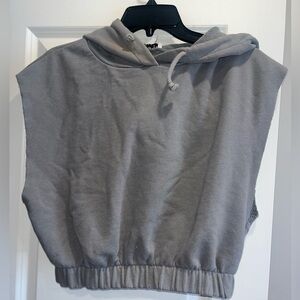 top shop sleeveless cropped hooded sweatshirt- US size 10